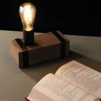 eco-light lampe à poser texas en bois ancien, à 1 lampe