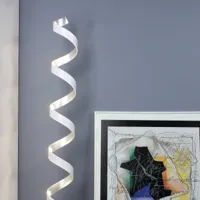 eco-light lampadaire led helix hauteur 152 cm, blanc-argenté