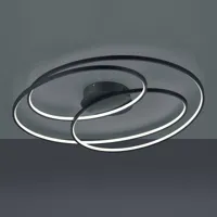 trio lighting plafonnier led gale, 80 cm, noir mat