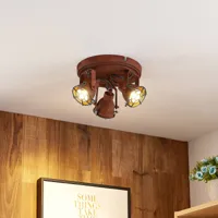 lindby scabra spot pour plafond rouille, 3 lampes