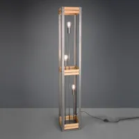 trio lighting lampadaire khan style vintage avec éléments bois
