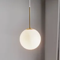aldex suspension bosso à 1 lampe, blanche/dorée 30 cm