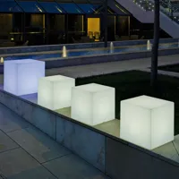 newgarden lampe solaire cuby cube, hauteur 20 cm