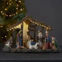 star trading lampe décorative led nativity, pile, 37 cm