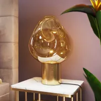 kare dough lampe à poser avec abat-jour en verre, or
