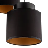 luminex suspension soho cylindrique 5 lampes noire/dorée