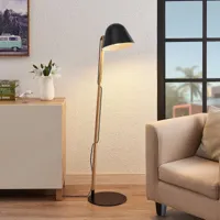 lindby tetja lampadaire avec barre en bois, noir
