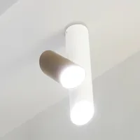 nemo tubes plafonnier led à 2 lampes blanc/gris