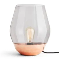 new works bowl lampe à poser cuivre/verre fumé
