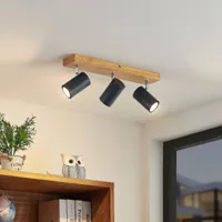 lindby maniva spot pour plafond, à 3 lampes, noir