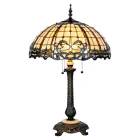 clayre&eef très belle lampe de table atlantis, style tiffany