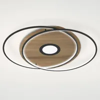 q-smart-home paul neuhaus q-amira plafonnier led ovale, brun