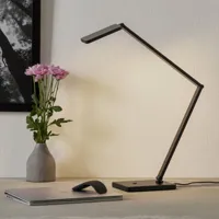 knapstein lampe de bureau led linus réglable, noire