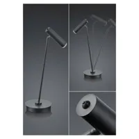 hell lampe de table led tom, dimmable, noire