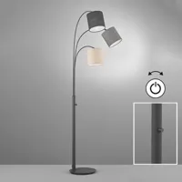 fischer & honsel lampadaire shade, sable/gris/noir, trois lampes