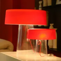 prandina glam lampe de table 48 cm clair/abat-jour rouge