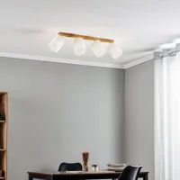 britop spot pour plafond canvas, beige, tissu, à 4 lampes
