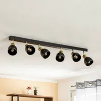 luminex spot pour plafond frano, à 6 lampes noir/doré