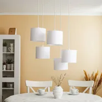 luminex suspension soho cylindrique à 5 lampes blanche