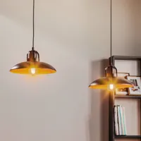 eko-light suspension felix, noir/doré ancien, 2 lampes