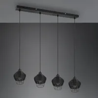 reality leuchten suspension borka, à 4 lampes, noire