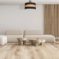 eko-light plafonnier terra en bois et tissu, noir