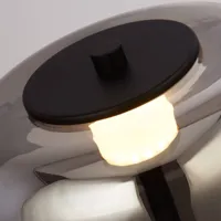 searchlight lampe à poser led frisbee avec abat-jour en verre