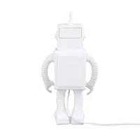 seletti lampe table déco led robot lamp, porcelaine, blanc