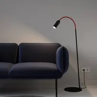 top light neo! floor lampadaire led dimmable noir/rouge