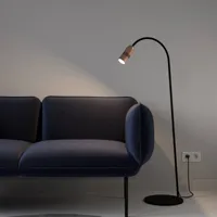 top light neo! floor lampadaire led dimmable cuivré/noir