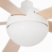 faro barcelona ventilateur plafond izaro lampe led, blanc/érable