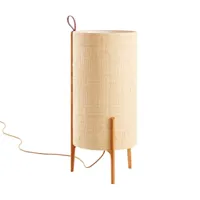 carpyen lampadaire greta, fibre naturelle/chêne, 90 cm