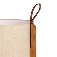 carpyen lampe à poser greta, fibre naturelle/chêne, hauteur 58cm