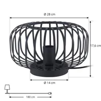 lindby krish lampe à poser, aspect cage, noire