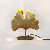 holländer lampe à poser ginkgo, dorée, 36x34 cm