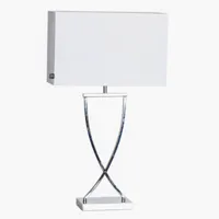 by rydéns omega lampe de table chrome/blanc hauteur 69cm