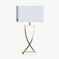 by rydéns omega lampe de table laiton/blanc hauteur 52cm