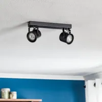 argon spot pour plafond canico à 2 lampes, noir