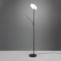 trio lighting lampadaire led brantford liseuse, noir mat