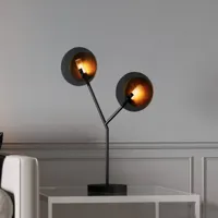 by rydéns turno lampe à poser, noire, à 2 lampes