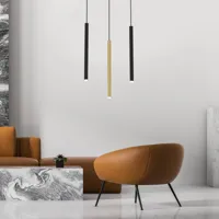 eko-light suspension monza, noire/dorée, à 3 lampes