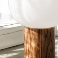 markslöjd lampe à poser skene, bois et verre, 44 cm