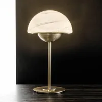sil-lux lampe à poser moon en verre murano, albâtre