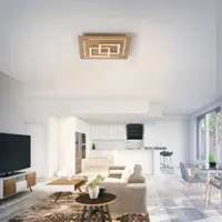 q-smart-home paul neuhaus q-linea plafond led décor bois 40cm
