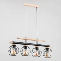 alfa suspension trendy basket en bois à 4 lampes