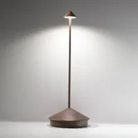zafferano pina 3k lampe de table à accu ip54 corten