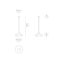 zafferano pina 3k lampe de table à accu ip54 gris foncé