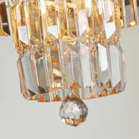 searchlight plafonnier empire, laiton, 4 lampes, verre cristal, ip44