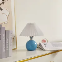 lindby lampe à poser kerimi, céramique, bleu