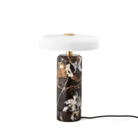 design by us lampe de table led à accu trip, multicolore / blanche, marbre, verre, ip44